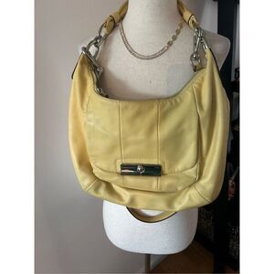 Coach yellow hobo shoulder bag leather